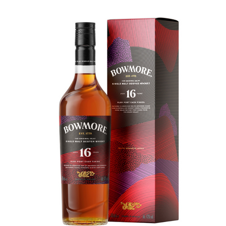 Bottle of Bowmore 16 Years with case