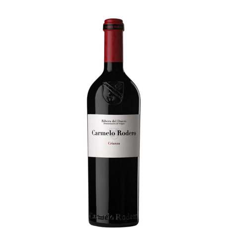 Botella de vino Carmelo Rodero Crianza 2023 de la bodega Carmelo Rodero