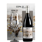 Botella de Cepa 21 en estuche con copa