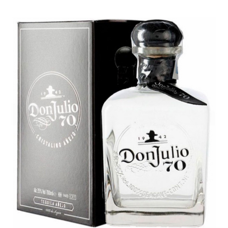 Botella de Don Julio 70 cristalino con estuche