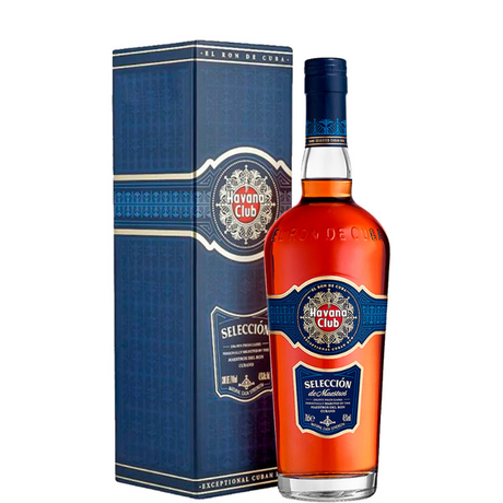 Botella de Havana Club Selección de Maestros con estuche
