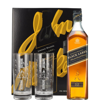 JOHNNIE WALKER BLACK LABEL Case + 2 glasses
