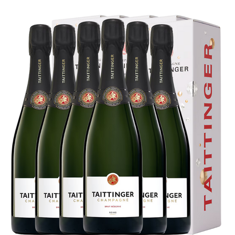 Seis botellas de Taittinger Brut Réserve con estuche